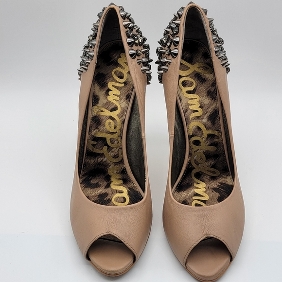 Sam Edelman "Lorissa" Leather Studded and Spiked Heels Size 9.5M - Picture 7 of 9